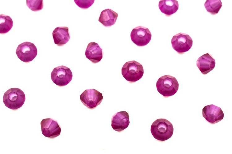 Бусины биконусы хрустальные 3мм, цвет FUCHSIA MATT, 745-005, 20шт Бусины биконусы хрустальные 3мм, цвет FUCHSIA MATT, 745-005, 20шт