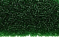 Бисер японский TOHO круглый 15/0 #0939 зеленый изумруд, прозрачный, 10 грамм