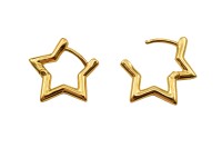 Основа для серег Звезды 19х22х2,5мм, цвет золото, латунь, 18К позолота, 21-298, 1 пара