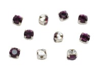 Шатоны Preciosa Maxima 3,2мм в оправе, цвет amethyst DF/silver, 63-307, 10шт