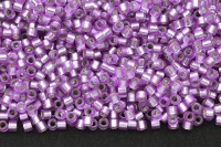Бисер японский MIYUKI Delica цилиндр 10/0 DBM-0629 лавандовый алебастр, серебряная линия внутри, 5 грамм