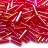 Бисер японский Miyuki Bugle стеклярус 6мм #0254 красный, радужный прозрачный, 10 грамм - Бисер японский Miyuki Bugle стеклярус 6мм #0254 красный, радужный прозрачный, 10 грамм