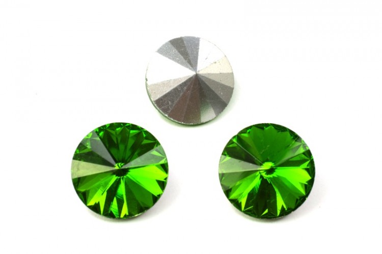 Кристалл Риволи 16мм, цвет зеленый, стекло, 26-144, 2шт Кристалл Риволи 16мм, цвет зеленый, стекло, 26-144, 2шт
