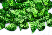 Пайетки Листики Березовые 16х9мм, цвет зеленый с голографическим эффектом, 1022-107, 20г
