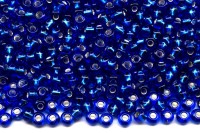 Бисер чешский PRECIOSA круглый 8/0 67300 синий, серебряная линия внутри, 50г