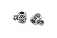 Держатель для кулонов 8х6х5мм, отверстие 2,5 и 1,5мм, цвет античное серебро, сплав металлов, 03-039, 5шт