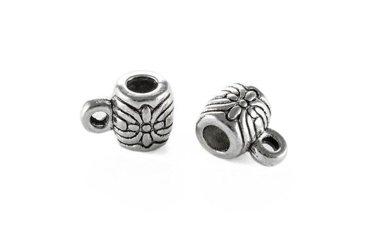 Держатель для кулонов 8х6х5мм, отверстие 2,5 и 1,5мм, цвет античное серебро, сплав металлов, 03-039, 5шт Держатель для кулонов 8х6х5мм, отверстие 2,5 и 1,5мм, цвет античное серебро, сплав металлов, 03-039, 5шт