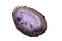 Срез Агата природного, оттенок фиолетовый, 65х45х5мм, отверстие 2мм, 37-212, 1шт