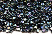 Бисер японский Miyuki Cube кубический 1,8мм #0455 сине-зеленый ирис, металлизированный, 10 грамм