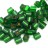Бисер японский Miyuki Cube кубический 4мм #0016F зеленый, матовый, серебряная линия внутри, 10 грамм - Бисер японский Miyuki Cube кубический 4мм #0016F зеленый, матовый, серебряная линия внутри, 10 грамм