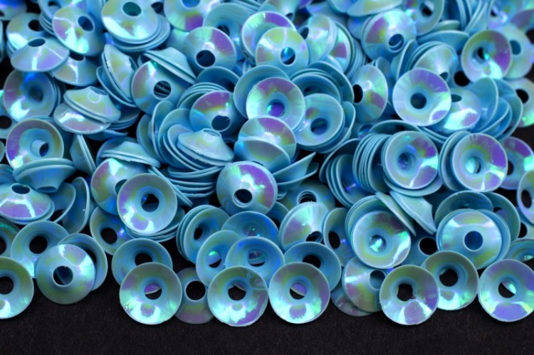 Пайетки объёмные 6мм, цвет 17 голубой перламутр, пластик, 1022-153, 10 грамм Пайетки объёмные 6мм, цвет 17 голубой перламутр, пластик, 1022-153, 10 грамм