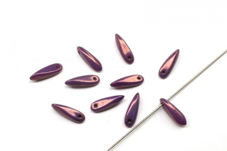 Бусины Dagger beads 11х3мм, отверстие 0,8мм, цвет 03000/15726 фиолетовый глянцевый, 736-026, 10шт Бусины Dagger beads 11х3мм, отверстие 0,8мм, цвет 03000/15726 фиолетовый глянцевый, 736-026, 10шт
