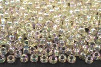 Бисер японский MIYUKI круглый 8/0 #2442 слоновая кость, радужный прозрачный, 10 грамм
