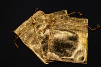 Сумочка подарочная 9х11см, цвет золото, 36-014, 1шт