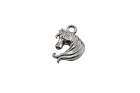 Подвеска Лошадь 16х11х2мм, отверстие 2мм, цвет стальной, хирургическая сталь, 22-019, 1шт