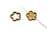 Рамка для бусин Цветочек 14х14х2,5мм, внутренний диаметр 7мм, отверстие 1,5мм, цвет античная бронза, сплав металлов, 25-006, 2шт