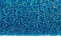 Бисер японский MIYUKI круглый 15/0 #0291 синий капри, радужный прозрачный, 10 грамм