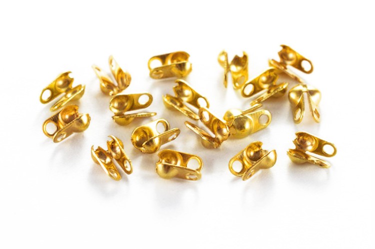 Зажим Каллота 6х3,5мм, внутренний диаметр 2,4мм, отверстие 1мм, цвет золото матовое, железо, 04-010, 5г (около 70шт) Зажим Каллота 6х3,5мм, внутренний диаметр 2,4мм, отверстие 1мм, цвет золото матовое, железо, 04-010, 5г (около 70шт)