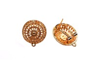 Гвоздики основы для серег Круг 23х21х1мм, отверстие 1,5мм, цвет золото, сплав металлов, 21-095, 1 пара