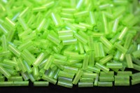 Бисер китайский Стеклярус размер 7мм, цвет 272 салатовый радужный, 450г