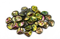 Бусины Rose Petal beads 8мм, отверстие 0,5мм, цвет 00030/28137 хрусталь, зеленый ирис, 734-003, около 10г (около 50шт)