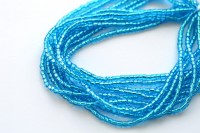 Бисер чешский PRECIOSA Богемский граненый, рубка 11/0 67150 голубой, серебряная линия внутри, около 10 грамм