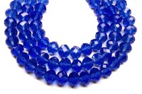 Бусина стеклянная Рондель 10х8мм, цвет синий, прозрачная, 509-020, 10шт