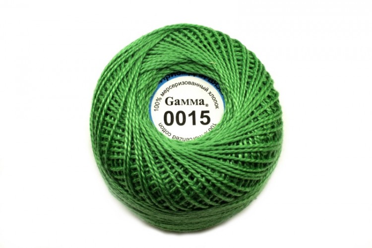 Нитки Ирис Gamma, цвет 0015 светло-зеленый, 82м/10г, хлопок 100%, 1шт Нитки Ирис Gamma, цвет 0015 светло-зеленый, 82м/10г, хлопок 100%, 1шт