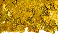 Пайетки Бабочки 22х17мм, цвет золотистый с голографическим эффектом, 1022-123, 20г