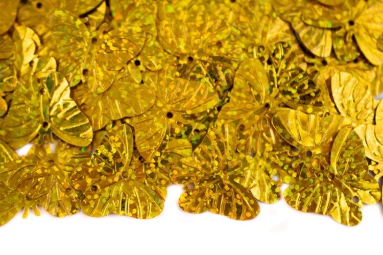Пайетки Бабочки 22х17мм, цвет золотистый с голографическим эффектом, 1022-123, 20г Пайетки Бабочки 22х17мм, цвет золотистый с голографическим эффектом, 1022-123, 20г