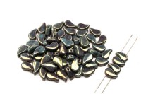 Бусины PaisleyDuo 8х5мм, отверстие 0,8мм, цвет 63130/15695 бирюзовый, бронзовое сияние, 751-076, 10г (около 37шт)