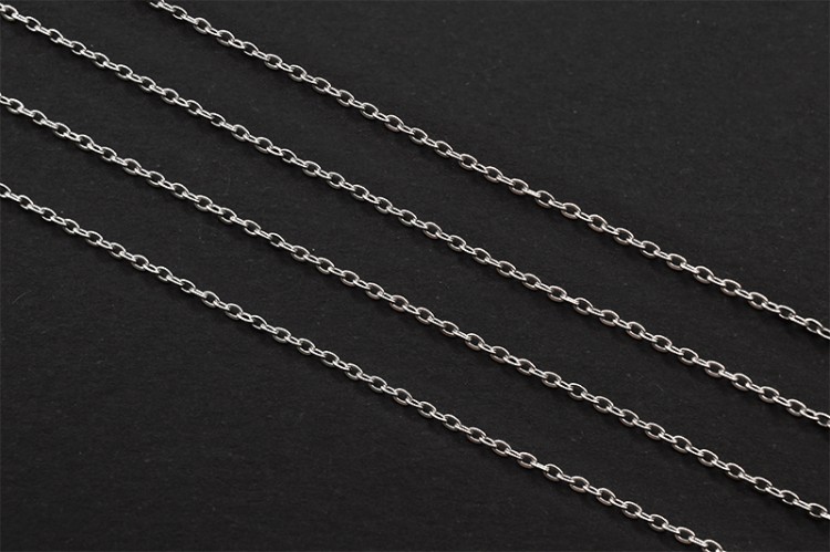 Цепочка для бижутерии звено овальное 1,6х1,3х0,3мм, цвет стальной, хирургическая сталь, 27-293, 1м Цепочка для бижутерии звено овальное 1,6х1,3х0,3мм, цвет стальной, хирургическая сталь, 27-293, 1м