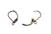 Основа для серег с петелькой 16х10х0,7мм, отверстие 1,5мм, цвет разноцветный перелив, хирургическая сталь, 21-601, 1 пара