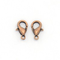 ОПТ Замок карабин 10х6мм, отверстие 1мм, цвет античная медь, сплав металлов, 07-025-опт, 100шт