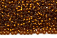 Бисер чешский PRECIOSA круглый 10/0 17090М матовый коричневый, серебряная линия внутри, 2 сорт, 50г