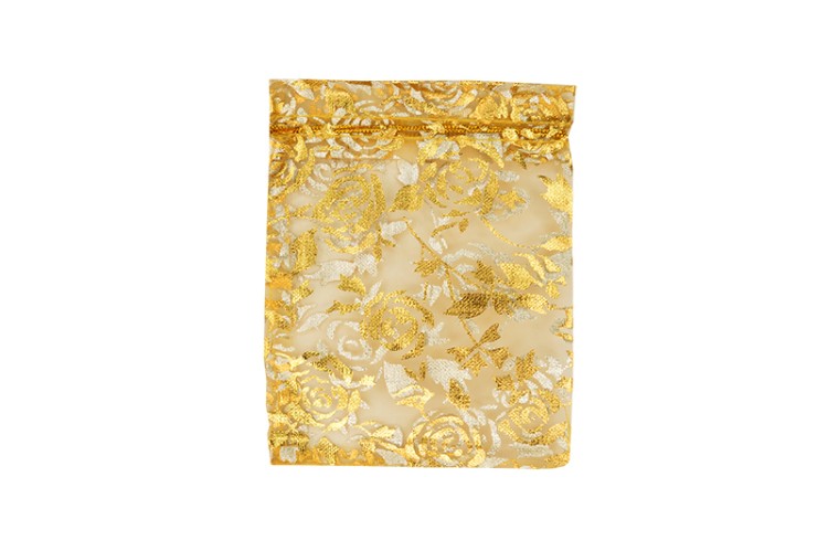 Сумочка из органзы подарочная около 9,5х12см, цвет золото с рисунком, 36-023, 1шт Сумочка из органзы подарочная около 9,5х12см, цвет золото с рисунком, 36-023, 1шт