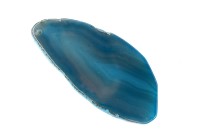 Срез Агата природного, оттенок темно-синий, 79х37х6мм, отверстие 2мм, 37-426, 1шт