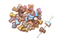 Бусины Tee beads 2х8мм, отверстие 0,5мм, цвет 00030/98832 матовый топаз, радужный, 730-023, 10г (около 50шт)