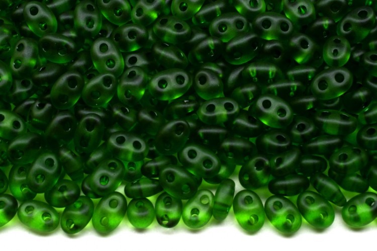 Бисер чешский PRECIOSA Twin 2,5х5мм 50120М матовый зеленый прозрачный, 50г Бисер чешский PRECIOSA Twin 2,5х5мм 50120М матовый зеленый прозрачный, 50г