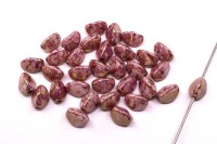 Бусины Pinch beads 5х3мм, отверстие 0,8мм, цвет 03000/15496 белый мел/фиолетовый мрамор, 755-082, 10г (около 117шт)