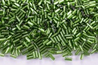 Бисер китайский Стеклярус размер 5мм, цвет 027В зеленый, 450г