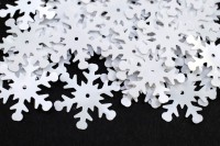Пайетки Снежинки, диаметр 24мм, цвет L010 белый, 1022-205, 10г