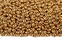 Бисер чешский PRECIOSA Twin 2,5х5мм 01710 золотой металлик, 50г