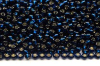 Бисер чешский PRECIOSA круглый 10/0 67100 синий, серебряная линия внутри, 1 сорт, 50г