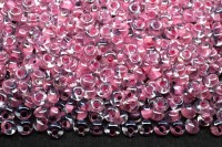 Бисер чешский PRECIOSA Дропс 8/0 38694 прозрачный, розовая линия внутри, 50 грамм