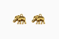 Подвеска Слон 17х15х3мм, отверстие 2мм, цвет античное золото, сплав металлов, 22-125, 2шт