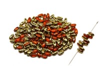 Бусины Rizo 6х2,5мм, отверстие 0,8мм, цвет 81260/26441 оранжевый опал/желтое золото, 753-032, 10г (около 150шт)