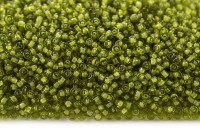 Бисер китайский круглый размер 8/0, цвет 0318 оливковый, белая линия внутри, 450г