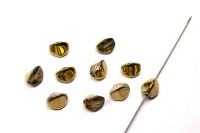 Бусины Pinch beads 7х7мм, отверстие 0,8мм, цвет 00030/26441 прозрачный/золотой, 755-002, 10шт