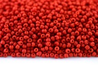 Бисер китайский круглый размер 12/0, цвет М45 матовый красный непрозрачный, 450г